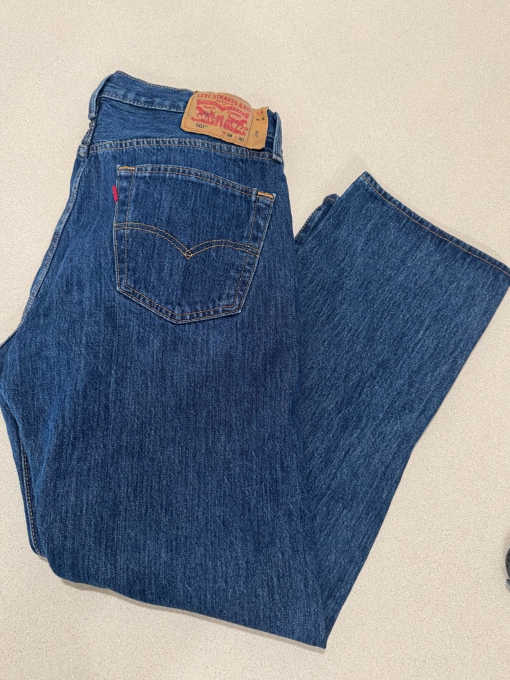 Levi's 501 Men's Indigo Blue Straight-Leg Jeans 34x30 button fly NWOT